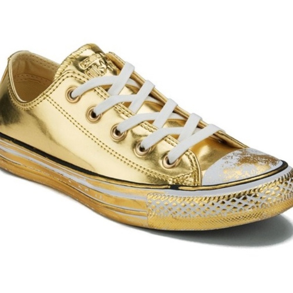Converse All Star Gold Chrome Low Sneakers